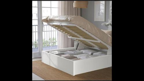 Ikea malm, Huis en Inrichting, Slaapkamer | Bedden, Gebruikt, Tweepersoons, 160 cm, 200 cm, Wit, Ophalen