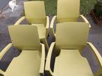 4 tuinstoelen groen, Ophalen, Gebruikt, Kunststof, Stapelbaar