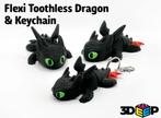 Mini flexi animals toothless & fury sleutelhangers, Ophalen of Verzenden, Nieuw