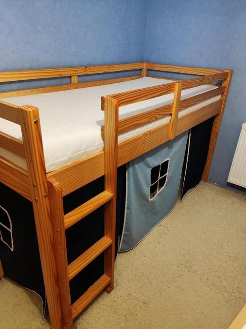 halfhoogslaper hoogslaper kinderbed met tent, Kinderen en Baby's, Kinderkamer | Stapelbedden en Hoogslapers, Zo goed als nieuw