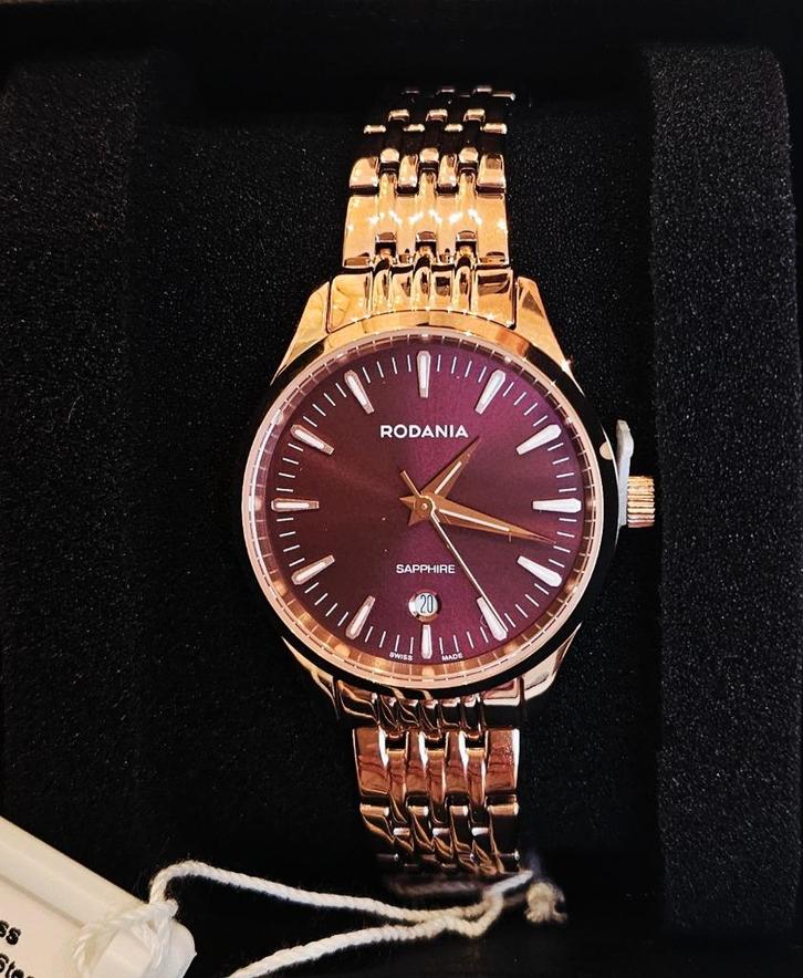 Montre Rodania Sapphire Crystal - élégance & qualité suisse, Handtassen en Accessoires, Horloges | Dames, Nieuw, Polshorloge, Overige merken