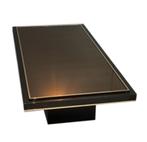 Vergulde Salon tafel, Roger Van Hevel voor M2000, Huis en Inrichting, 50 tot 100 cm, Minder dan 50 cm, 100 tot 150 cm, Glas