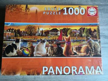 1000-delige panorama puzzel met katten  beschikbaar voor biedingen