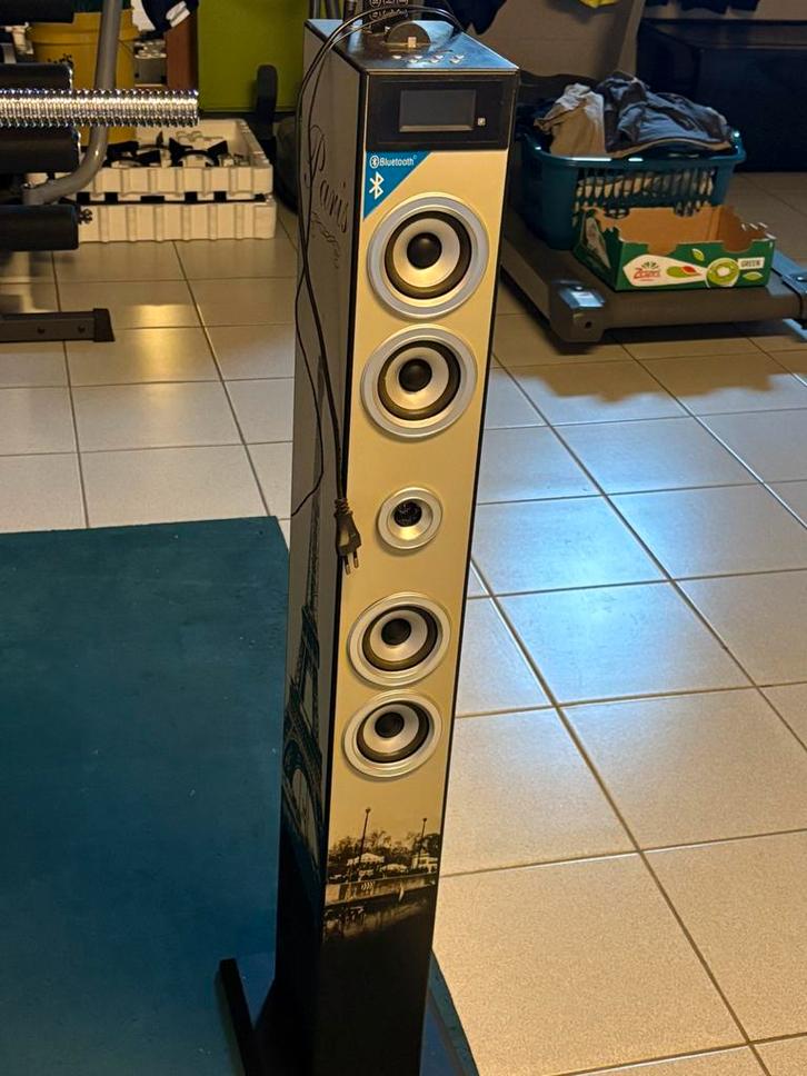 Bluetooth Torenspeaker – Paris Design, Audio, Tv en Foto, Luidsprekerboxen, Zo goed als nieuw, Ophalen