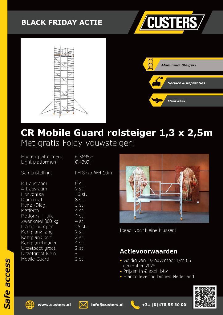 BLACK FRIDAY DEAL Custers rolsteiger 10.2m + kamersteiger!!, Doe-het-zelf en Bouw, Steigers, Nieuw, Rolsteiger of Kamersteiger