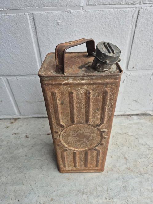 Antiek benzine blik S.F.P., Antiek en Kunst, Curiosa en Brocante, Ophalen of Verzenden