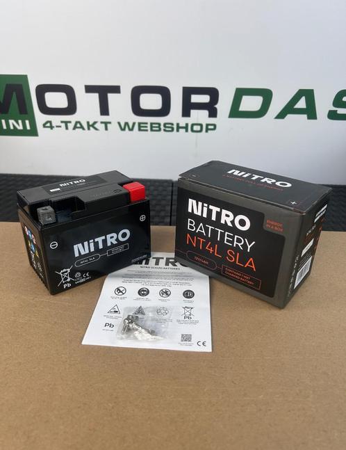 Batterij Nitro NT4L-SLA 12 volt 4 ampère - Skyteam, Zhenhua, Fietsen en Brommers, Brommeronderdelen | Algemeen, Nieuw, Overige typen