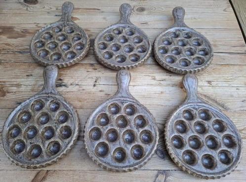 6 Vintage Franse gres slakken schaaltjes, 12 slakken, Antiek en Kunst, Curiosa en Brocante, Ophalen of Verzenden