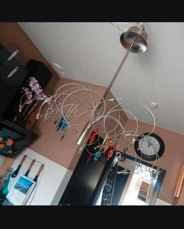 Lampe suspendue design de luxe avec cristaux de couleur de M, Maison & Meubles, Lampes | Suspensions, Enlèvement ou Envoi