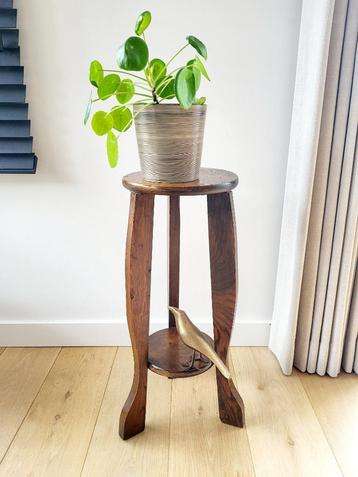 Art Deco houten plantentafel of plantenstaander beschikbaar voor biedingen