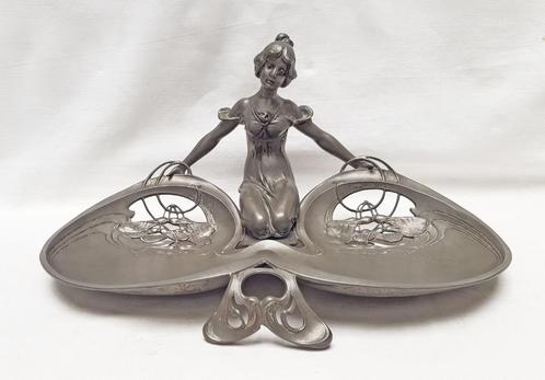 Art Nouveau Ravier., Antiek en Kunst, Antiek | Tin, Ophalen of Verzenden
