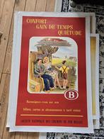 Société nationale des Chemins de fer belges Confort Gai, Verzamelen, Posters, Ophalen, Rechthoekig Staand, Zo goed als nieuw, Canvas of Doek