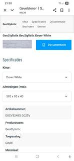 Gevelsteen MBI geostylistix dover white 595 mm / 95 / 40, Doe-het-zelf en Bouw, Metselstenen, Ophalen