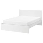 Ikea Malm tweepersoonsbed, Huis en Inrichting, Ophalen, Wit, Tweepersoons, Zo goed als nieuw