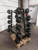 Technogym Vasts Rechte Halterstangen 15kg t/m 37,5kg + Rek, Ophalen, Gebruikt, Halterstangen