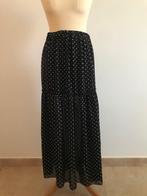 Zwart/witte lange rok met splitten op zijkant- mt M (nr4686), Ophalen of Verzenden, Zo goed als nieuw, Maat 38/40 (M), Zwart