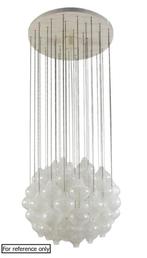 Kalmar Tulipan lamp, glas en metaal, vintage 1960s-1970s, Huis en Inrichting, Ophalen of Verzenden, Gebruikt, Glas, Vintage sixties - seventies