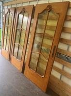 3-delige houten deur in fantastische staat 252bx201,5h, Bricolage & Construction, Fenêtres & Moustiquaires, 200 à 215 cm, Verre