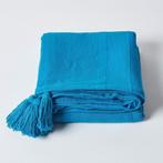 Magnifique plaid turquoise en coton, Ophalen, Zo goed als nieuw