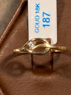 Ring geel goud 18k zirconium, Handtassen en Accessoires, Ringen, Ophalen of Verzenden