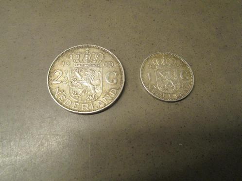 TOT WOENSDAG: Munten uit Nederland - 2,5 en 1 gulden, Postzegels en Munten, Munten | Nederland, Losse munt, 1 gulden, Koningin Juliana