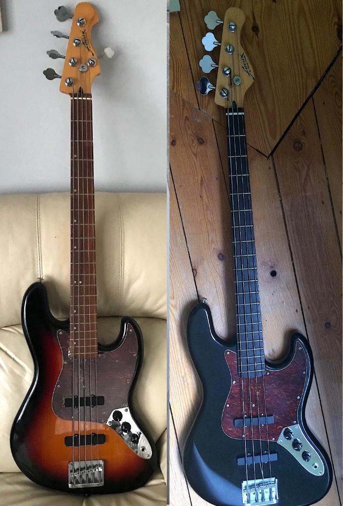 twee basgitaren Fenix by Young Chang, Muziek en Instrumenten, Snaarinstrumenten | Gitaren | Bas, Gebruikt, Elektrisch, Ophalen of Verzenden