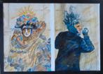 AN HOFKENS / VENETIAANS CARNAVAL / OLIEVERF / 54x74cm KADER, Antiek en Kunst, Kunst | Schilderijen | Modern, Ophalen