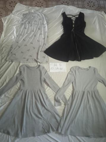 A vendre 4 robes fille, 1 chemise ss manche fille T.36 13-15 beschikbaar voor biedingen