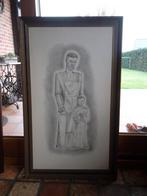 Houten kader met glas en tekening, Ophalen of Verzenden, Gebruikt, Tekening