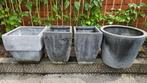 Vier stevige bloembakken – klaar voor een fleurige plek!, Tuin en Terras, Bloembakken en Plantenbakken, Ophalen, Gebruikt, Tuin