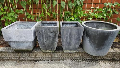 Vier stevige bloembakken – klaar voor een fleurige plek!, Tuin en Terras, Bloembakken en Plantenbakken, Gebruikt, Binnen, Tuin