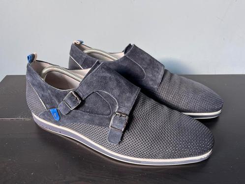 Floris van Bommel herenschoenen maat 9 / 43 H, Kleding | Heren, Schoenen, Zo goed als nieuw, Gespschoenen, Blauw, Ophalen of Verzenden