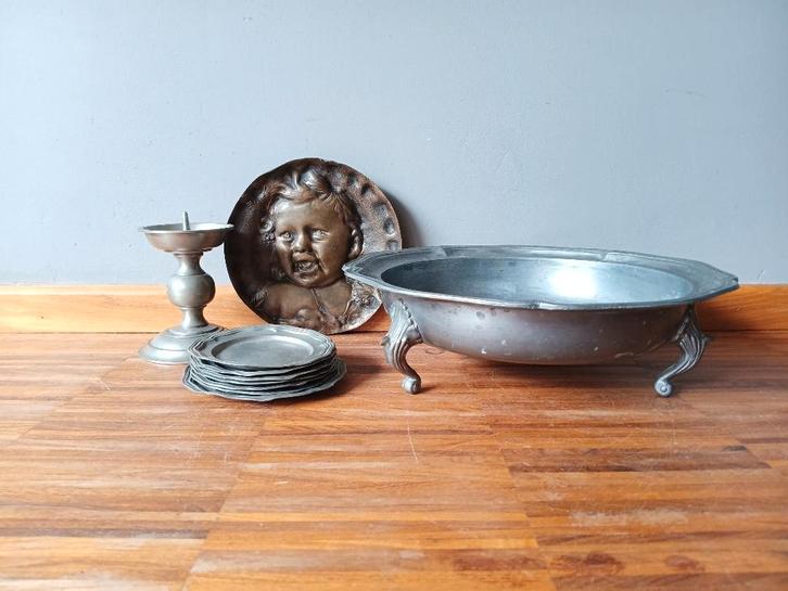 Lot tin en brons, Antiek en Kunst, Antiek | Brons en Koper, Brons, Ophalen of Verzenden