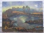 Huile sur toile Marais Campine 1972 signe bontempelti, Ophalen of Verzenden