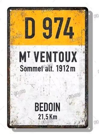 Metalen plaat Mont Ventoux (bedoeïenen). Afmetingen 20 x 30  beschikbaar voor biedingen