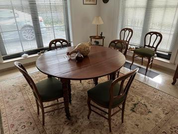 Tafel verlengbaar met 6 stoelen, Enlèvement, Comme neuf
