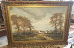 schilderij Emile Lammers 145cm op 105cm "Boerderijlandschap", Antiek en Kunst, Ophalen