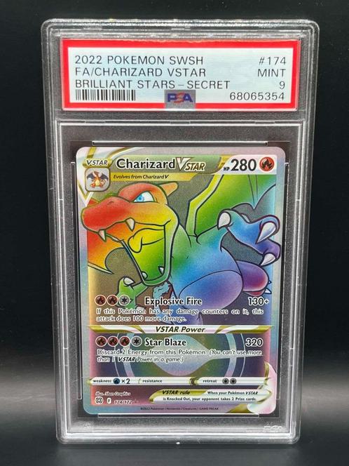 Pokémon : Charizard Vstar - BS - 174/172 - PSA 9, Hobby en Vrije tijd, Verzamelkaartspellen | Pokémon, Nieuw, Losse kaart, Foil
