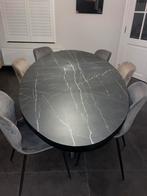 Complete set (ovale tafel+6stoelen) te koop, Huis en Inrichting, Tafels | Eettafels, Ophalen, Zo goed als nieuw