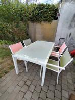 Tuintafel met 4 stoelen, Tuin en Terras, Ophalen, Gebruikt, Eettafel, Tuinset