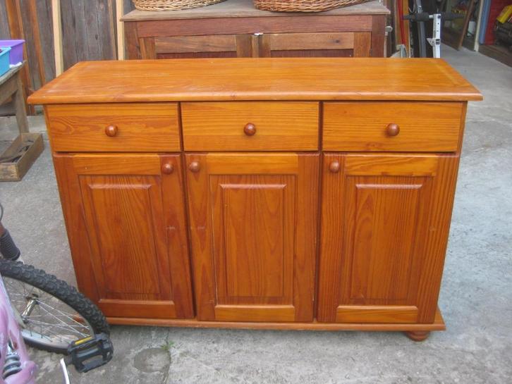 Meuble, Maison & Meubles, Armoires | Mobilier de télévision, Comme neuf, 100 à 150 cm, 100 à 150 cm, 50 à 75 cm, Pin, Enlèvement