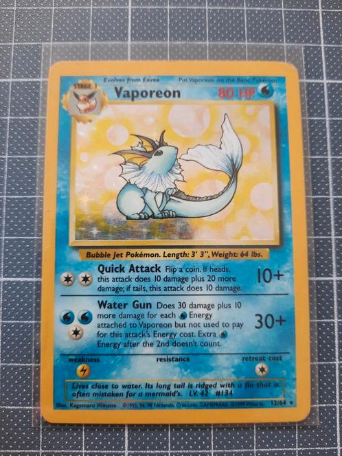 Vaporeon jungle NO SYMBOL holo, Hobby en Vrije tijd, Verzamelkaartspellen | Pokémon, Zo goed als nieuw, Ophalen of Verzenden