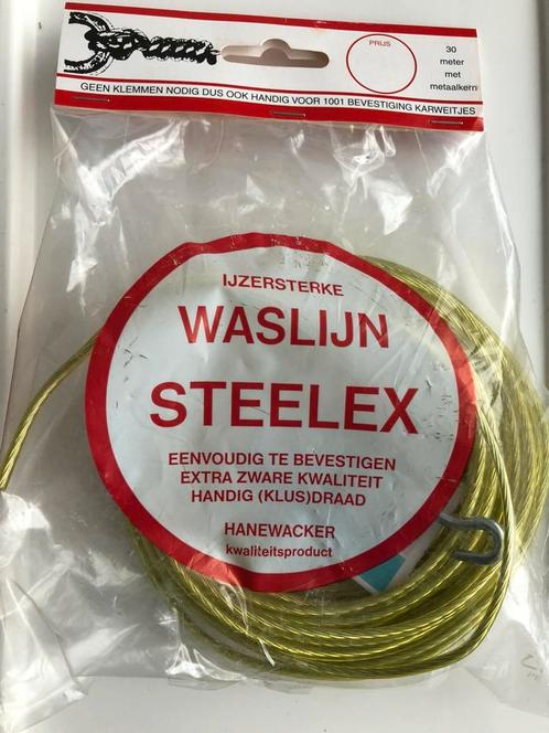 Ijzersterke Waslijn – 17,5 Meter – 2 mm Staalkern, Watersport en Boten, Hengelsport | Vliegvissen, Zo goed als nieuw, Ophalen