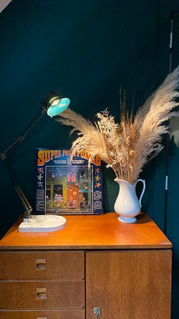 Donkergroene vintage lamp bureau / leeslamp  beschikbaar voor biedingen