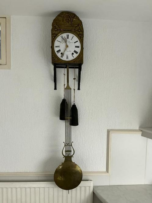 Mooie kleine antieke comtoise klok met harpslinger, Antiek en Kunst, Antiek | Klokken, Ophalen