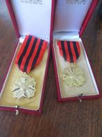 2 xOfficieel Burgerlijke Ereteken Medaille 1e Klasse Officie, Autres, Enlèvement ou Envoi, Ruban, Médaille ou Ailes