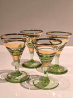 Art deco likeurglaasjes, Booms glas, uranium?, Ophalen of Verzenden