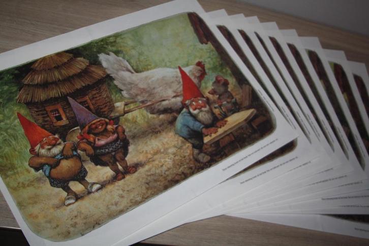 10x placemats Kabouter David , Rien Poortvliet, Verzamelen, Overige Verzamelen, Gebruikt, Ophalen of Verzenden