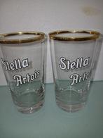 Twee oude STELLA ARTOIS geëmailleerde glazen van 33 cl, Verzamelen, Ophalen of Verzenden, Zo goed als nieuw, Glas of Glazen, Stella Artois