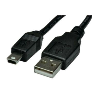 USB-A / Mini USB Kabel Lang 100cm 1,00meter Zwart of Grijs beschikbaar voor biedingen